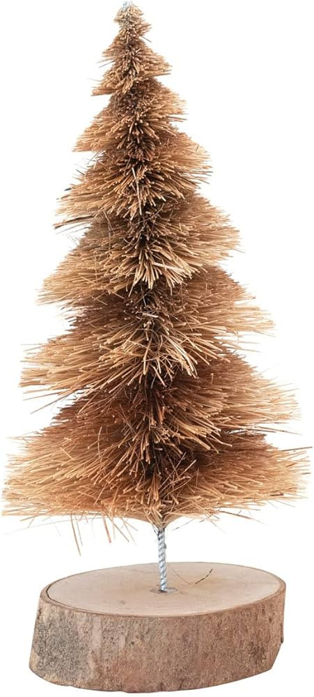 Creative Co-Op Sisal Bottle Brush Tree with Wood Base, Brown Ombre | Amazon (US)