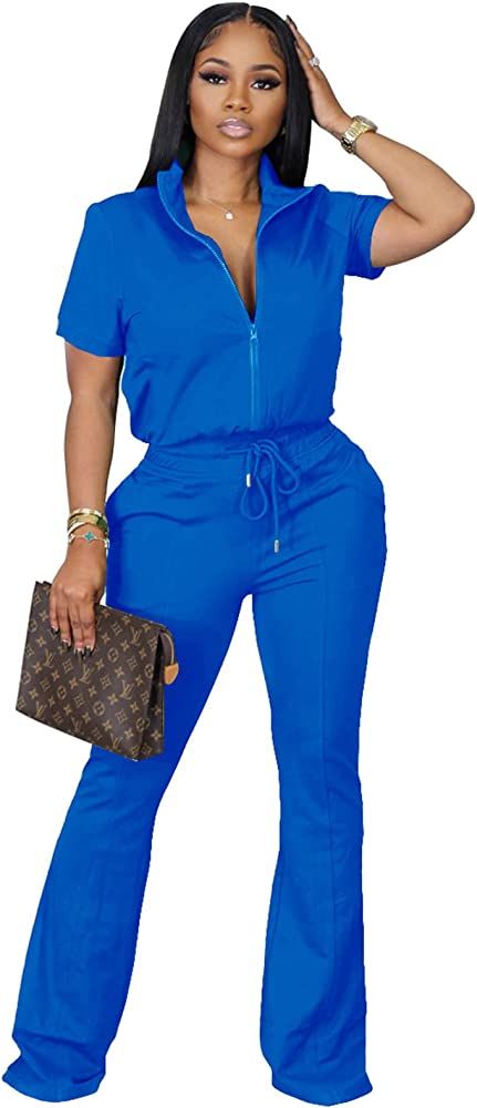 Batehif 2 Pieces Tracksuit Outfit Set Womens Long Sleeve Lounge Warm Up Outfit Patchwork Pants | Amazon (US)