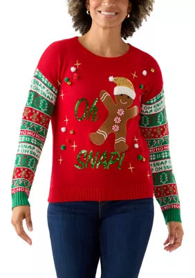Joyland Women's Oh Snap Gingerbread Sweater, Small | Belk