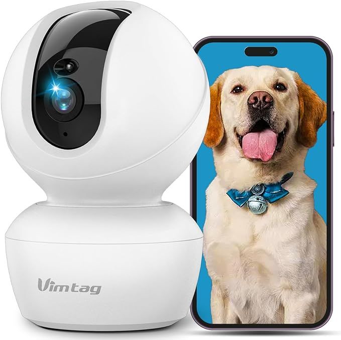 VIMTAG Pet Camera, 3K/6MP HD 360° Pan/Tilt WiFi Camera for Pet/Dog/Cat/Baby/Home Security with A... | Amazon (US)