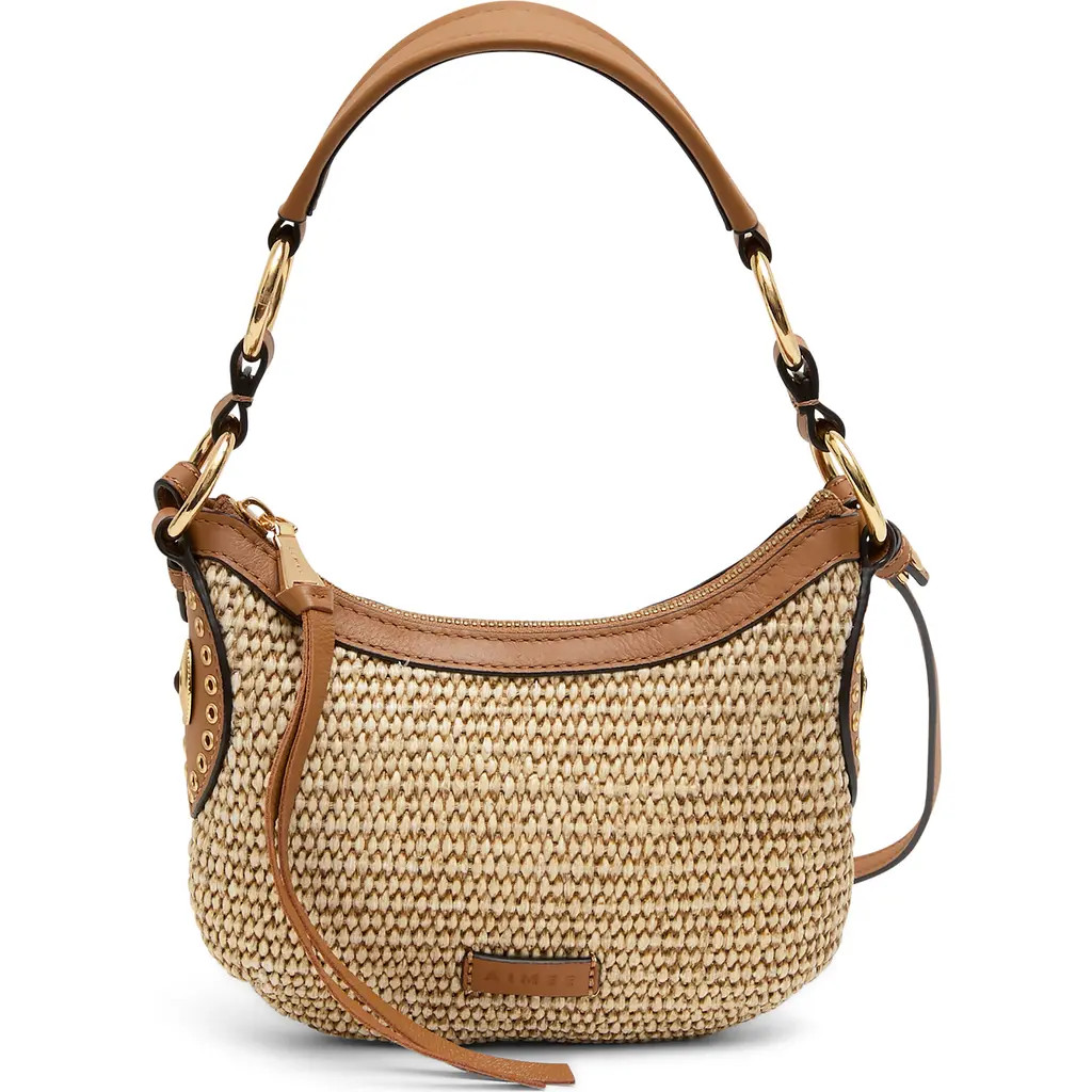 AIMEE Mini Roma Crossbody Bag in Raffia Latte at Nordstrom | Nordstrom