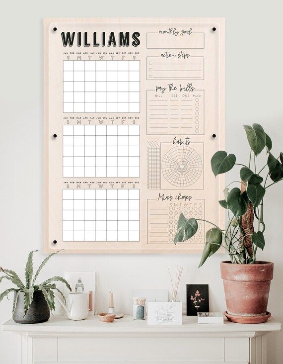 Personalized Family Calendar Clear Acrylic With Custom - Etsy | Etsy (US)