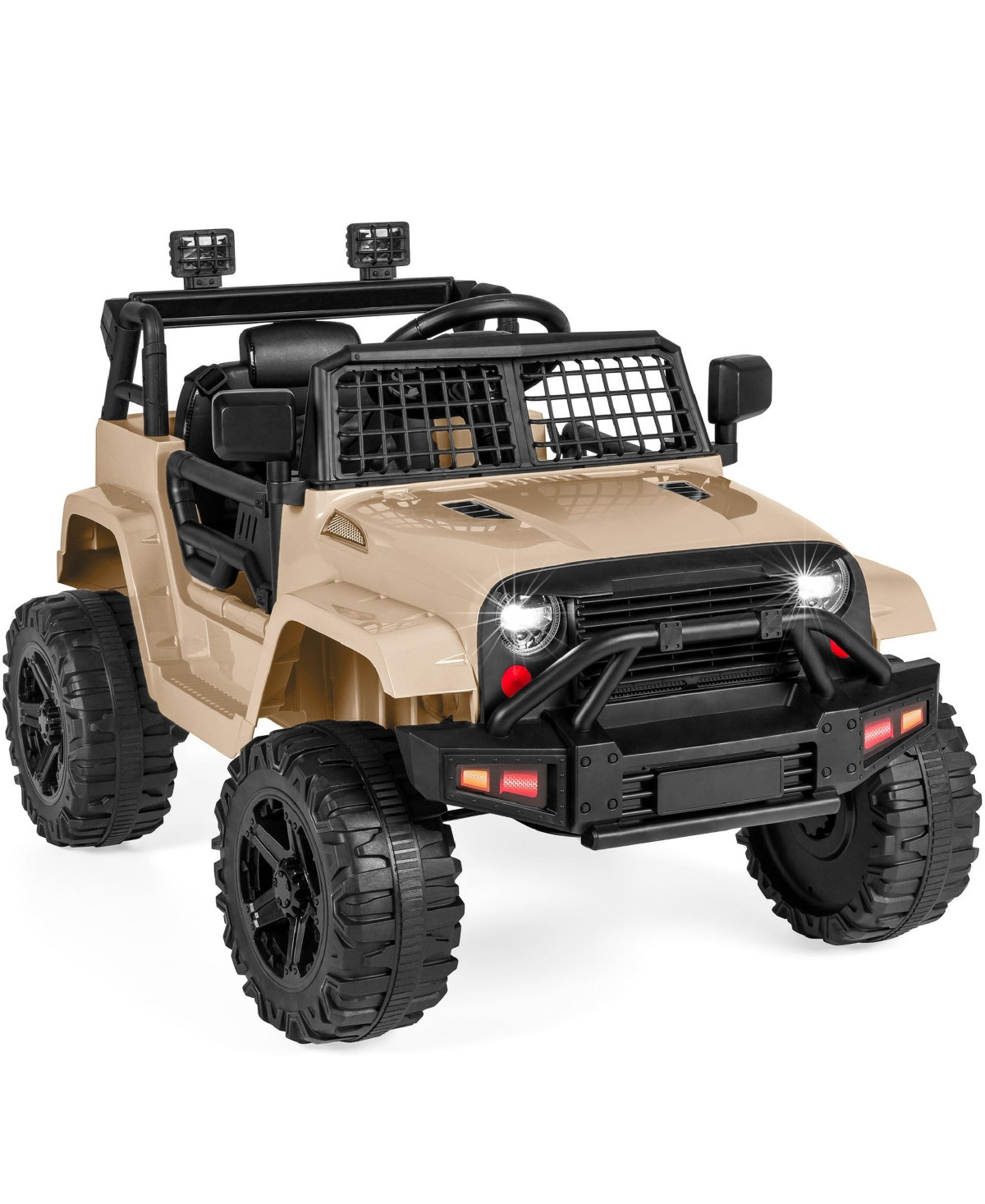Best Choice Products 12V Kids Ride On Truck Car w/ Parent Remote Control, Spring Suspension, Led Lights - Sand | Macy's