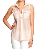 Click for more info about Women's Sleeveless Linen-Blend Shirts
