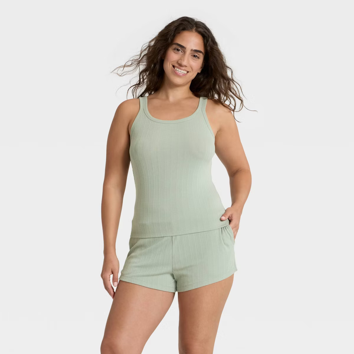 Women's Ribbed Tank Top and Shorts Pajama Set - Auden™ | Target