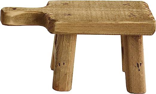 Creative Co-Op Rectangle Wood Pedestal with Handle, Small, Brown | Amazon (US)