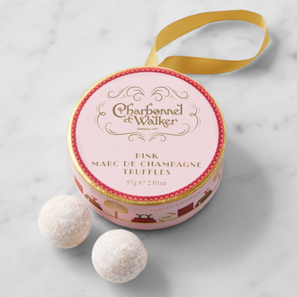 Charbonnel et Walker Pink Marc de Champagne Truffle Ornament | Williams-Sonoma