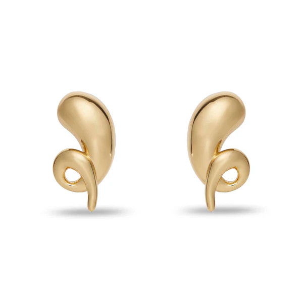 GOLD TWIRLY BUTTON EARRINGS | LELE SADOUGHI
