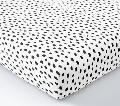Brushstroke Dot Organic Fitted Crib Sheet | Pottery Barn Kids