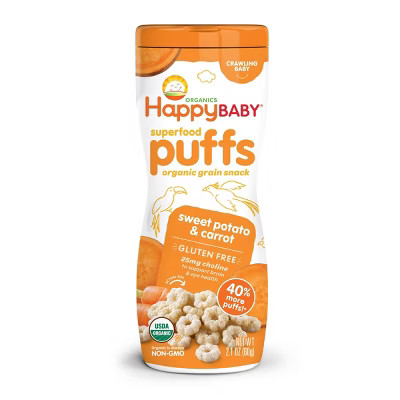 HappyBaby Sweet Potato & Carrot Superfood Baby Puffs - 2.1oz | Target