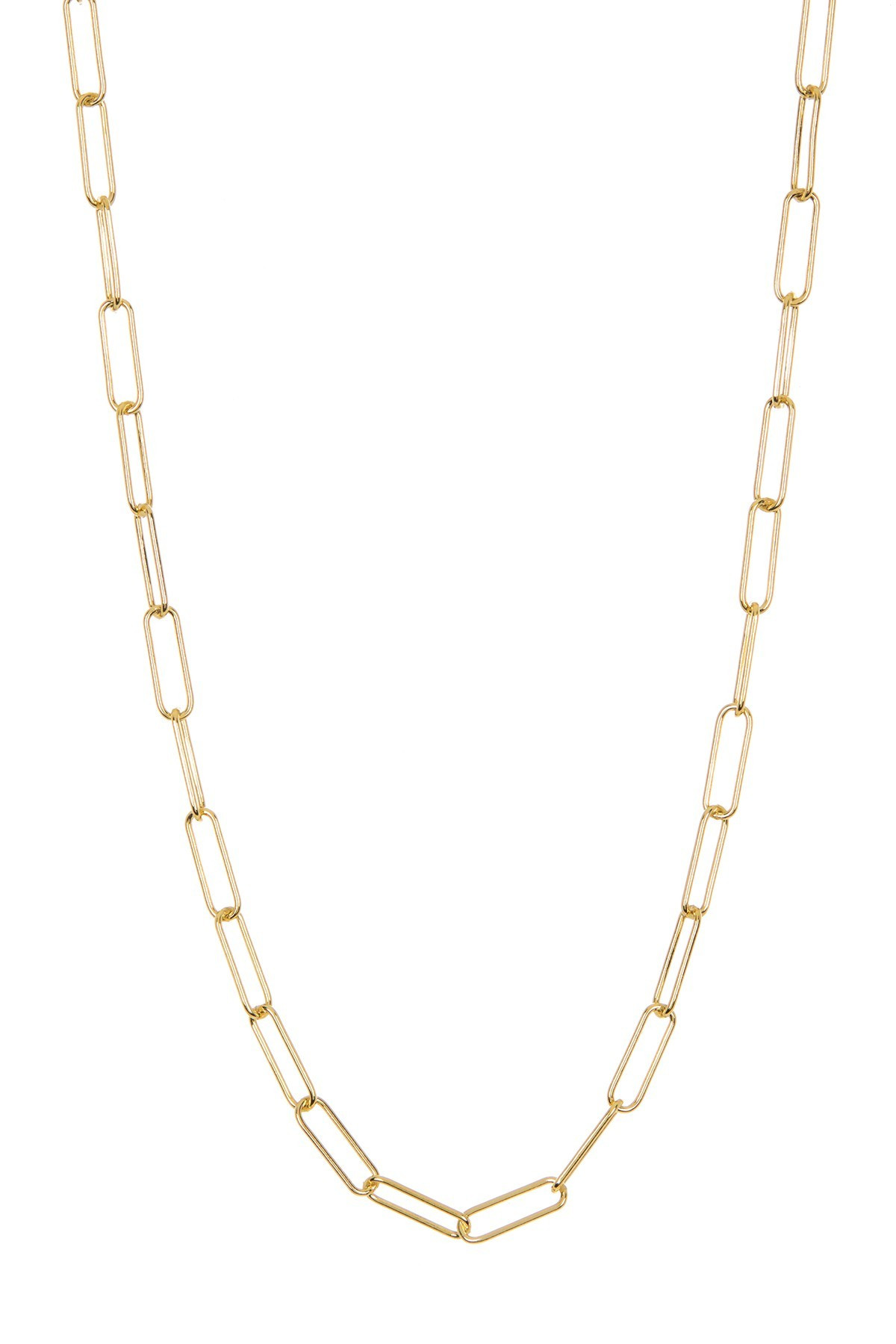 ADORNIA | 14K Gold Plated Sterling Silver Paper Clip Necklace  | Nordstrom Rack | Nordstrom Rack