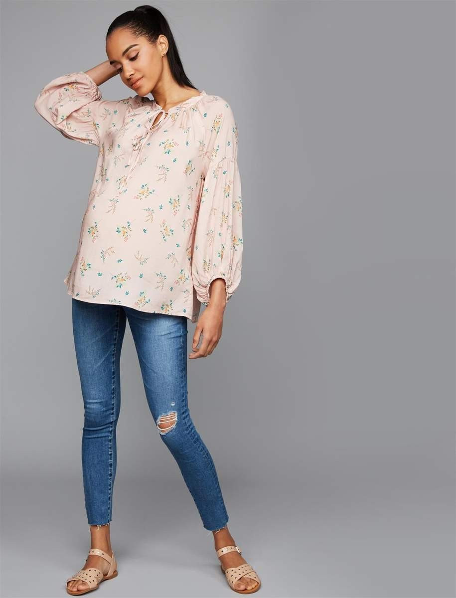 AG Secret Fit Belly Legging Ankle Maternity Jeans - Medium Wash Destructed | A Pea In The Pod