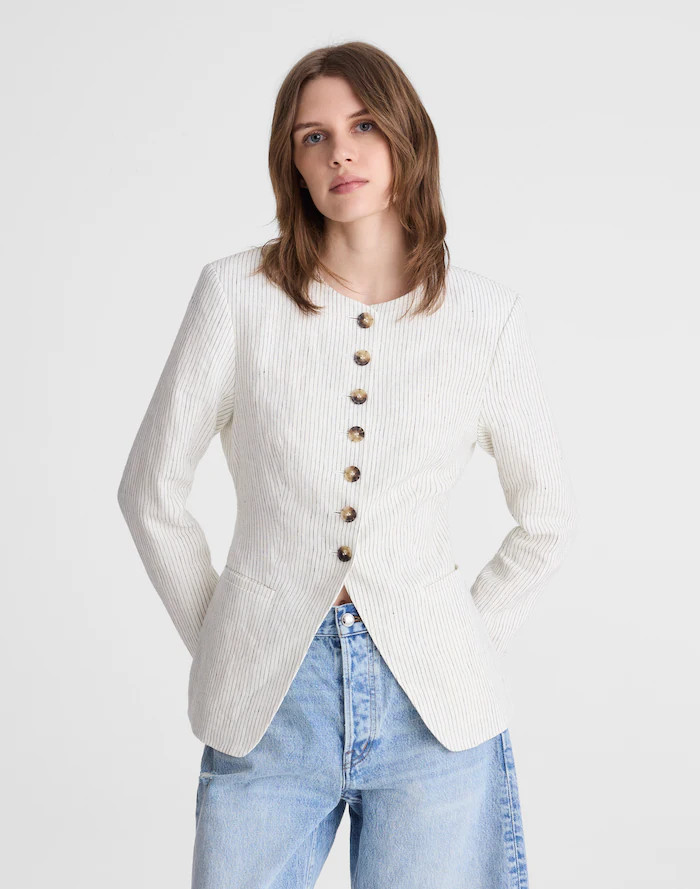 The Nolita Cutaway Blazer in 100% Linen | Madewell