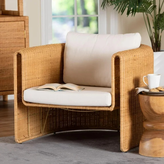bali & pari Carina Boho Armchair, Light Honey | Walmart (US)