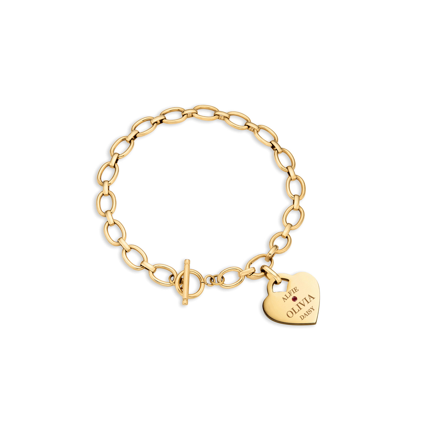 Heart Token Oval Bracelet (Gold) | Abbott Lyon