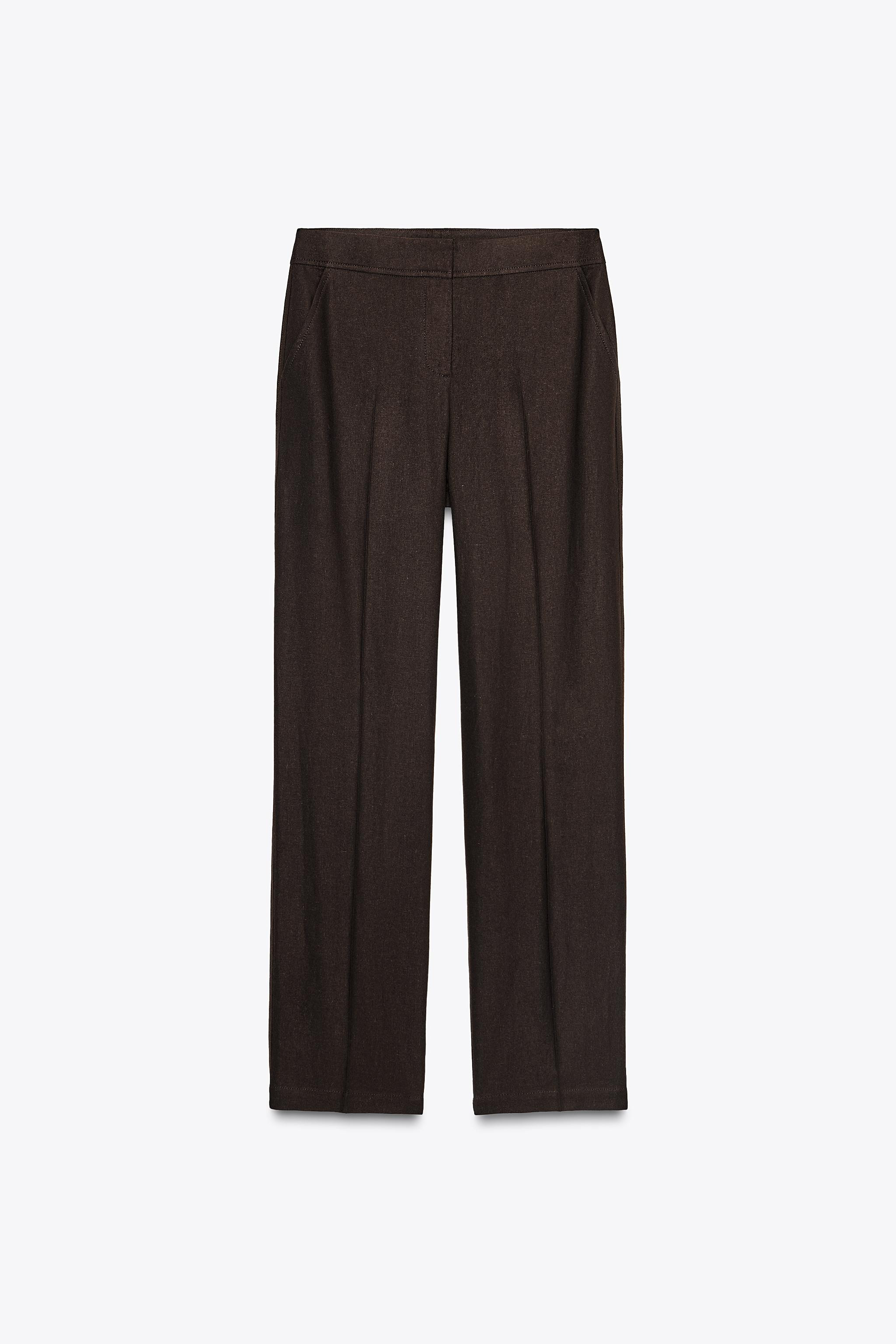 STRAIGHT LEG LINEN PANTS | Zara US