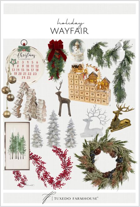 Holiday decor at Wayfair! 

Advent calendar, wreath, reindeer, artwork, snow globe, garland, berry, bells, Christmas tree, living room, entryway, mistletoe 

#LTKSeasonal #LTKhome #LTKHoliday