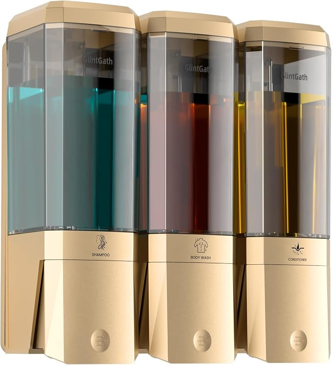 Shampoo and Conditioner Dispenser,Shower Dispenser 3 Chamber No Drill Shampoo Dispenser for Showe... | Amazon (US)