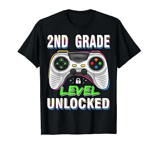 2nd Grade Level Unlocked Video Game Back to School Boys T-Shirt | Amazon (US)