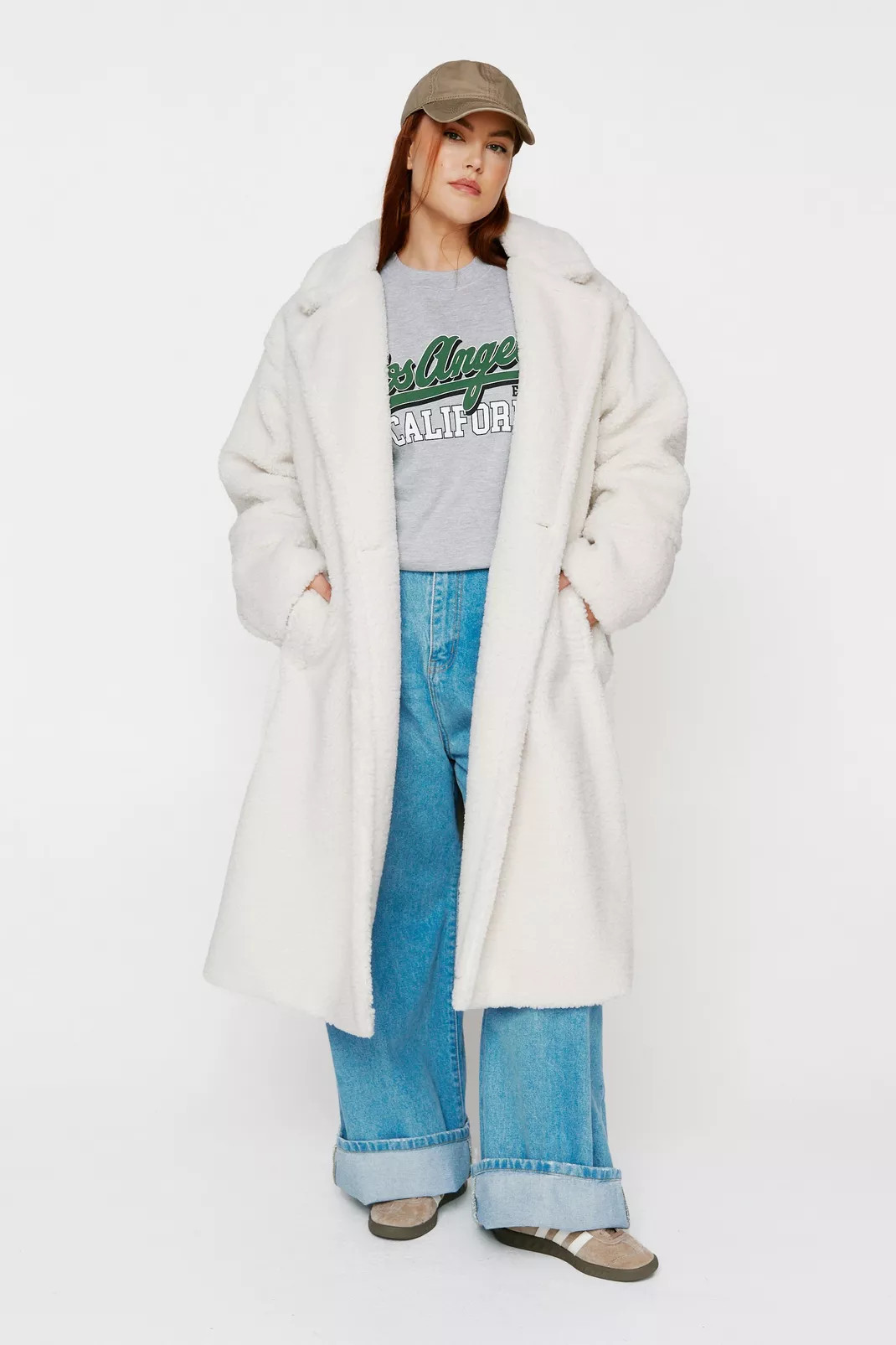 Plus Size Curly Borg Longline Coat | Nasty Gal US