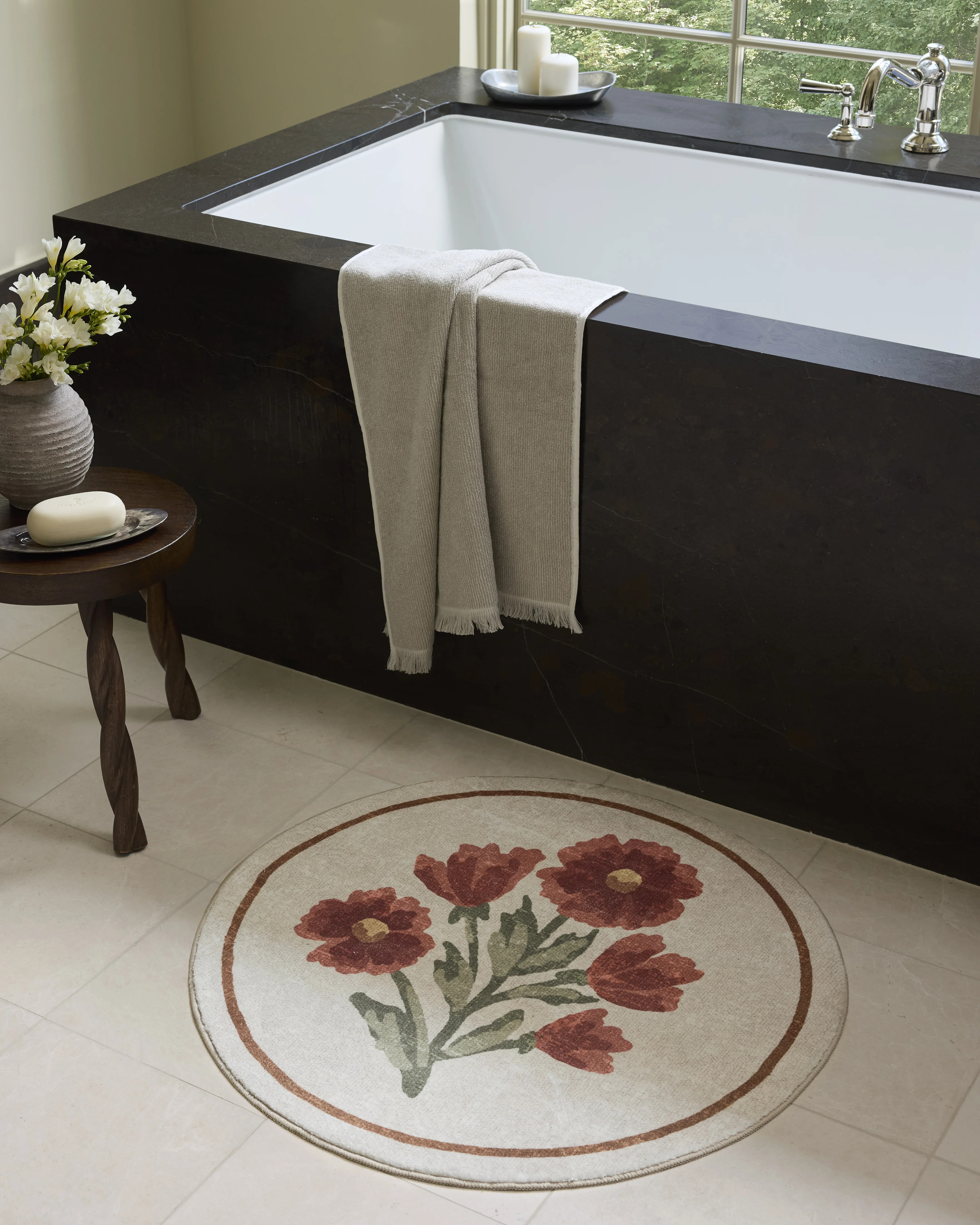 Chris Loves Julia x Loloi Clove Ivory / Red Bath Mat | Wayfair | Wayfair North America