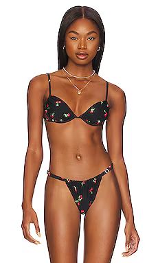 WeWoreWhat Ruched Underwire Bikini Top in Cherries from Revolve.com | Revolve Clothing (Global)