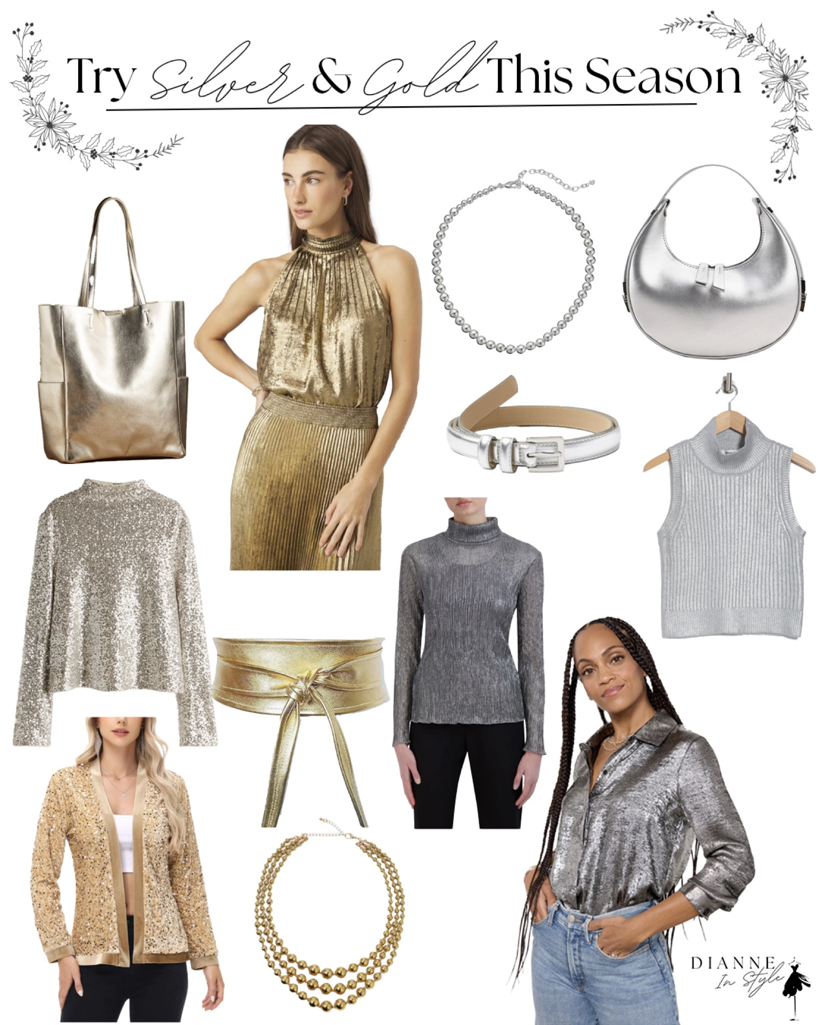 It’s silver and gold time! If not for the holidays, then definitely for New Year’s Eve! I’ve put together my favorite collection of tops and accessories to easily create your look! 

#LTKSeasonal #LTKHoliday #LTKStyleTip