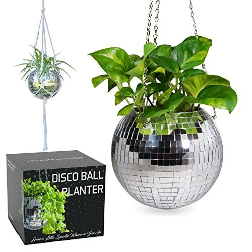 SCANDINORDICA Disco Ball Planter – Disco Ball Plant Hanger, Mirror Disco Planter with Chain and... | Amazon (CA)