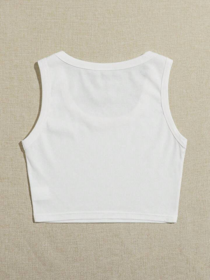 SHEIN EZwear Einfarbiges Tank Top Mit U Kragen | SHEIN