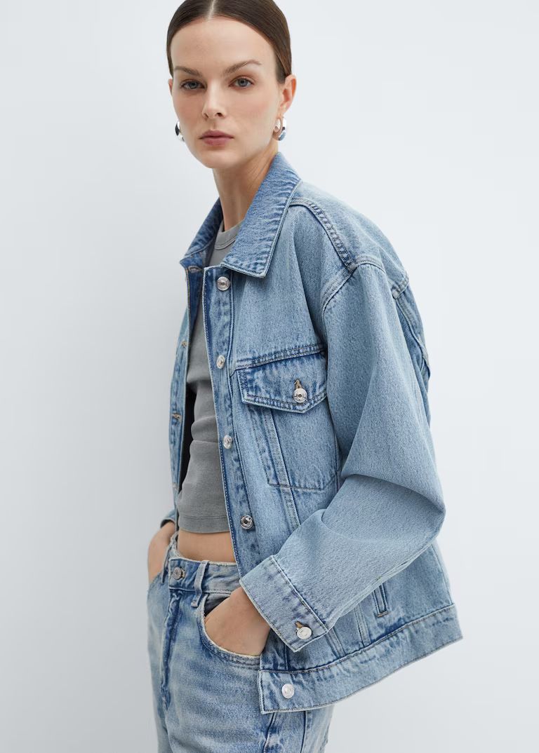 Oversize denim jacket -  Women | Mango USA | MANGO (US)