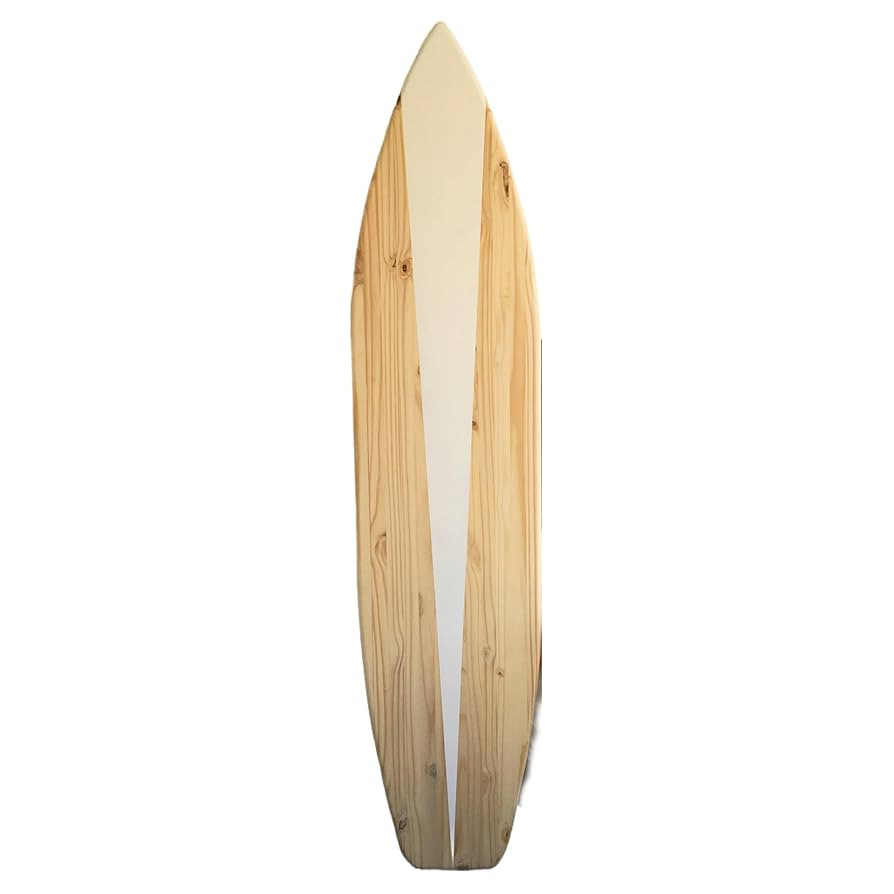 6 foot wood Surfboard Wall art Natural wood with a white geometric design and Matte finish Ships ... | Amazon (US)