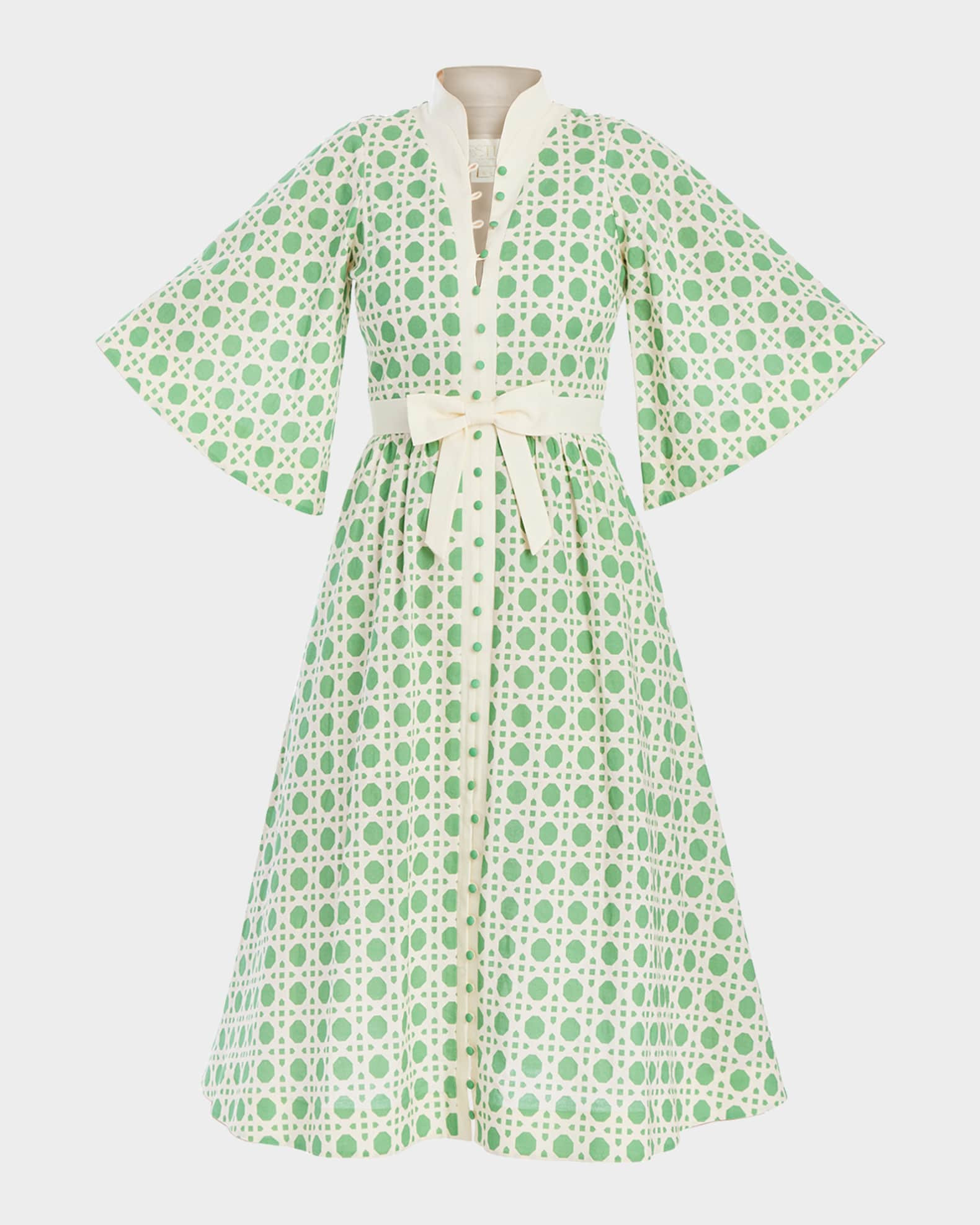 Carmen Geometric-Print Midi Dress | Neiman Marcus