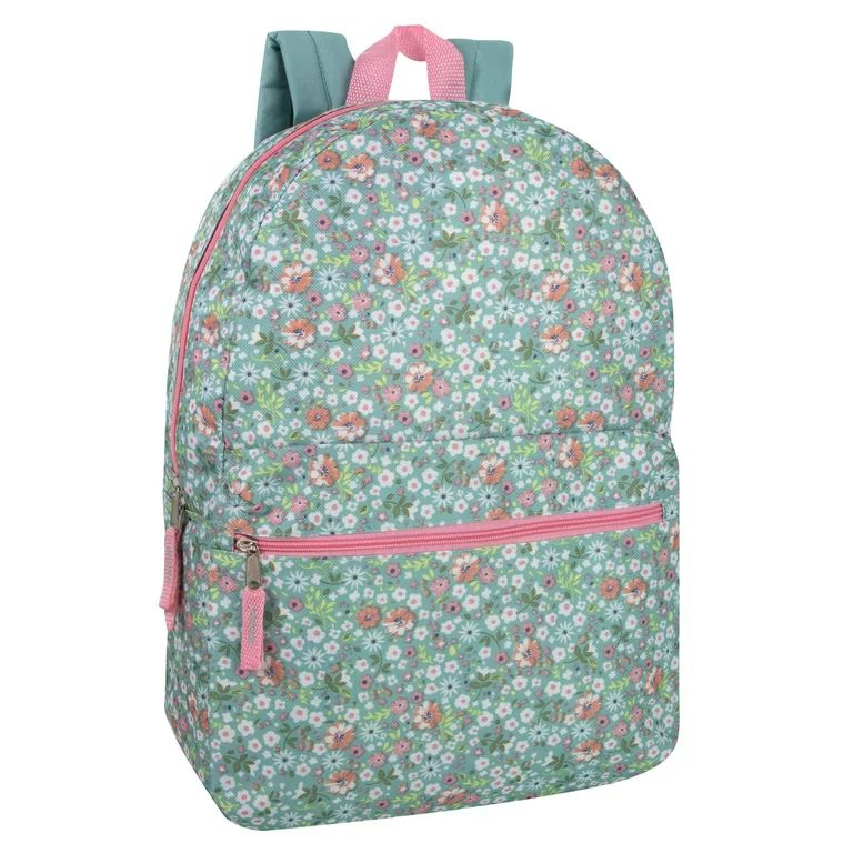 Trailmaker Girls' All Over Printed Backpack 17 Inch Backpack for Girls With Padded Straps - Flowe... | Walmart (US)
