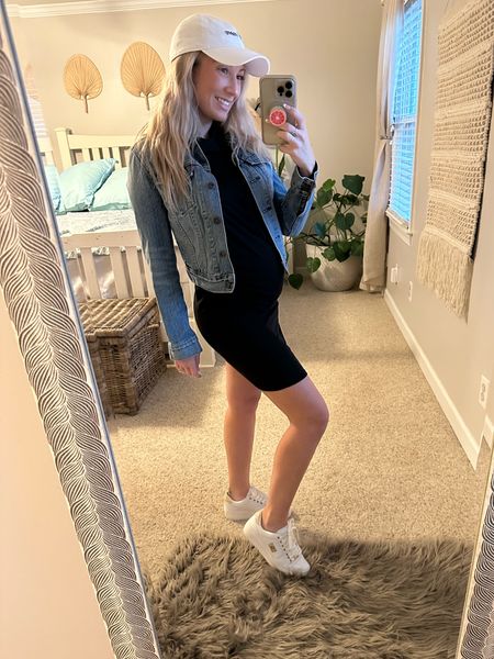 Hooded short sleeve tee shirt dress. Casual cute and bump friendly! Mine is from Motherbee Maternity. I linked a dupe from Amazon that is regular sized. 

#LTKfit #LTKtravel #LTKbump