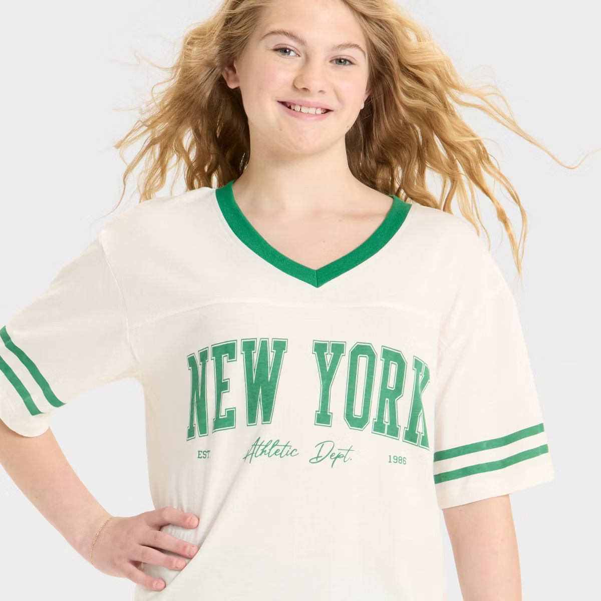 Girls' Jersey Oversized Graphic T-Shirt - art class™ Maroon L | Target