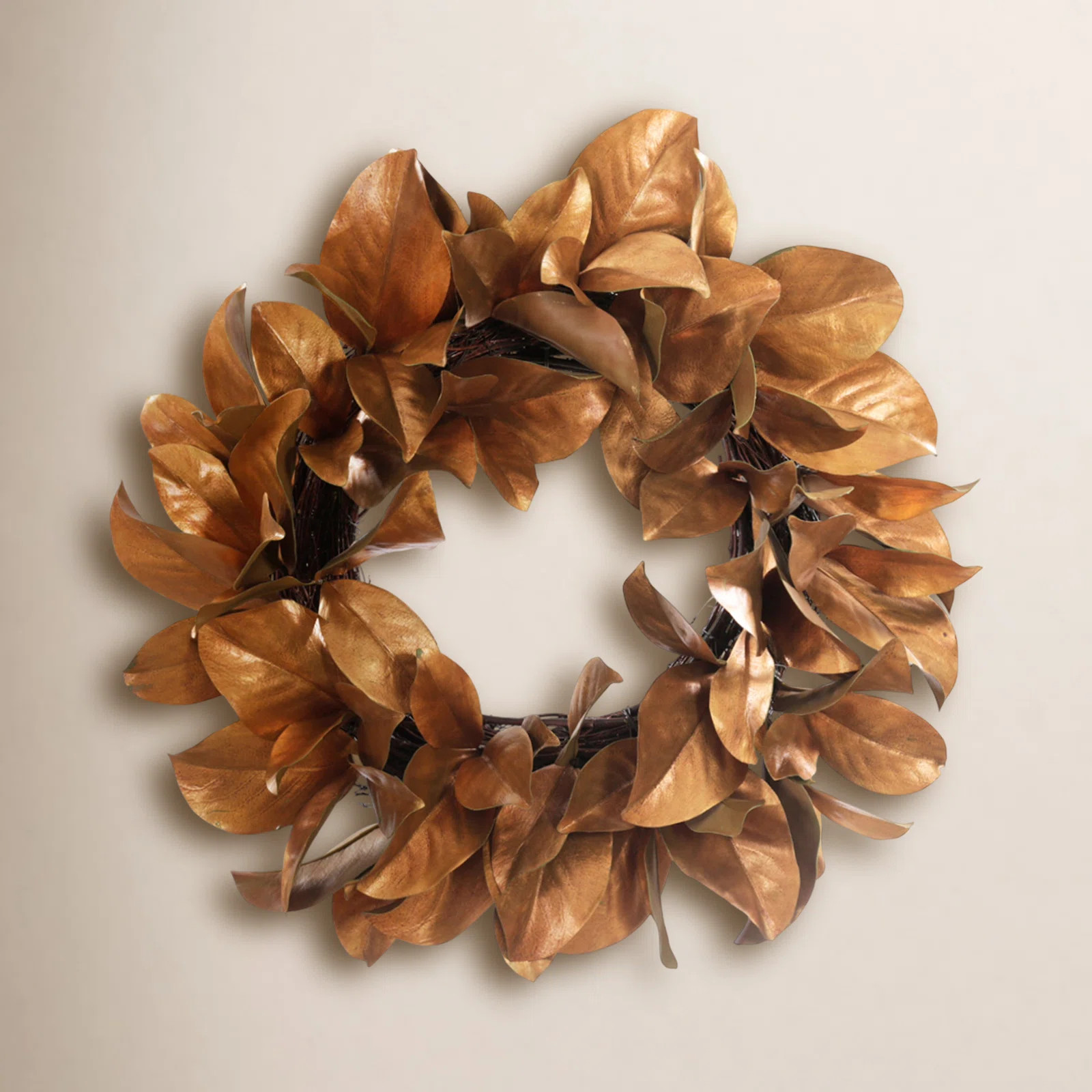 Bertrand Magnolia Leaf Christmas Polyester Wreath | Birch Lane
