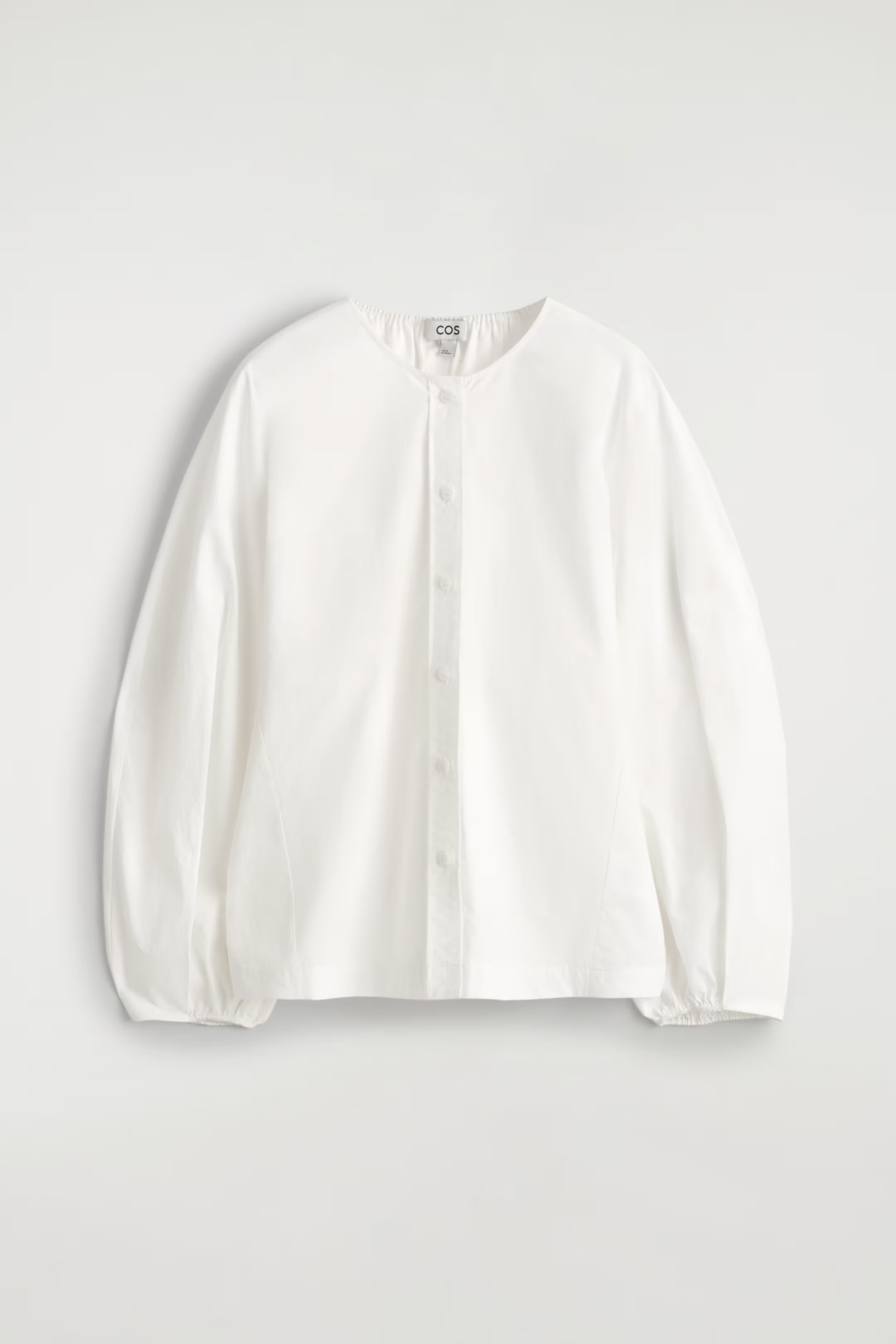 GATHERED PIMA COTTON BLOUSE - WHITE | COS GB | COS UK