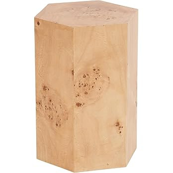 Kate and Laurel Berkett Hexagon Burlwood Side Table, 14 x 12 x 19, Natural Wood, Transitional End... | Amazon (US)