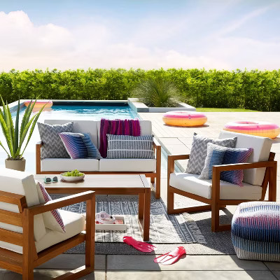 Kaufmann Wood Patio Loveseat - Linen - Project 62™ | Target