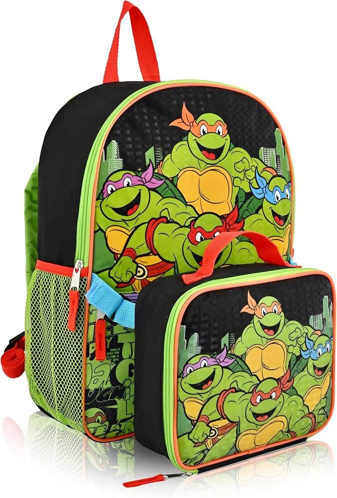 Teenage Mutant Ninja Turtles Backpack With Lunch Box for Boys | Insulated Lunch Bag Lunch Box for... | Amazon (US)