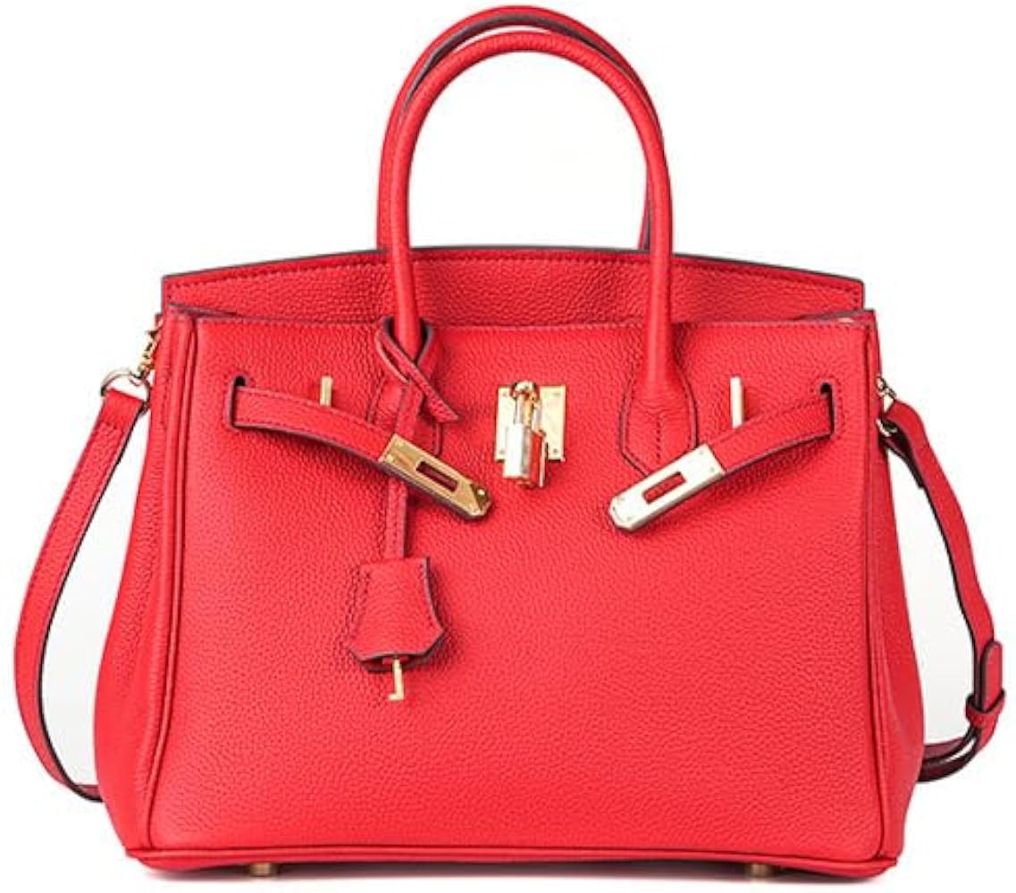 Women's handbag 30cm PURE LEATHER + lock + charm + scarf almart 2024 trending sold-out Leather Ha... | Amazon (US)