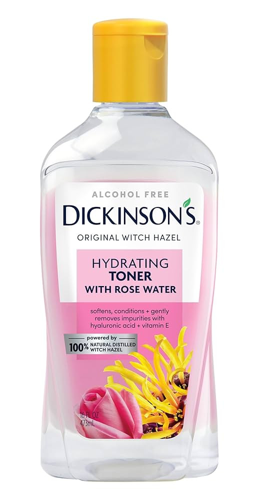 Dickinson's Enhanced Witch Hazel Hydrating Toner with Rosewater, Alcohol Free, 98% Natural Formul... | Amazon (US)