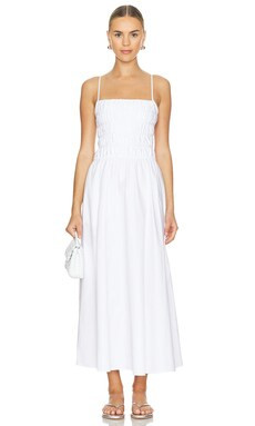 Solid & Striped The Delta Midi Dress in Marshmallow from Revolve.com | Revolve Clothing (Global)