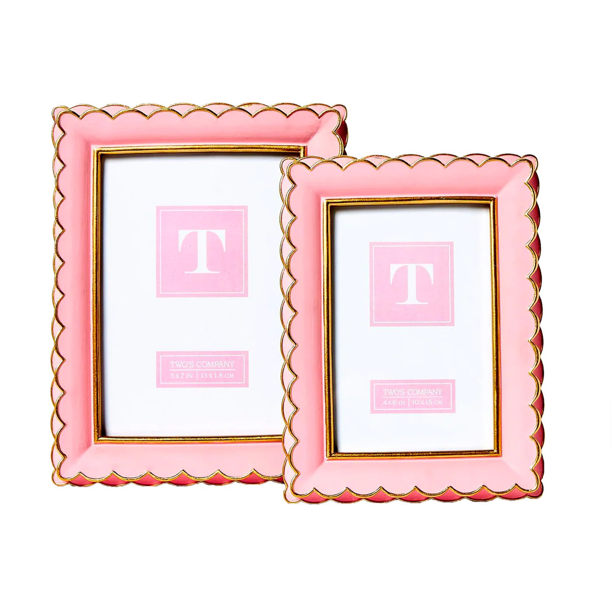 Scalloped Pink Picture Frames - Set of 2 | The Well Appointed House, LLC