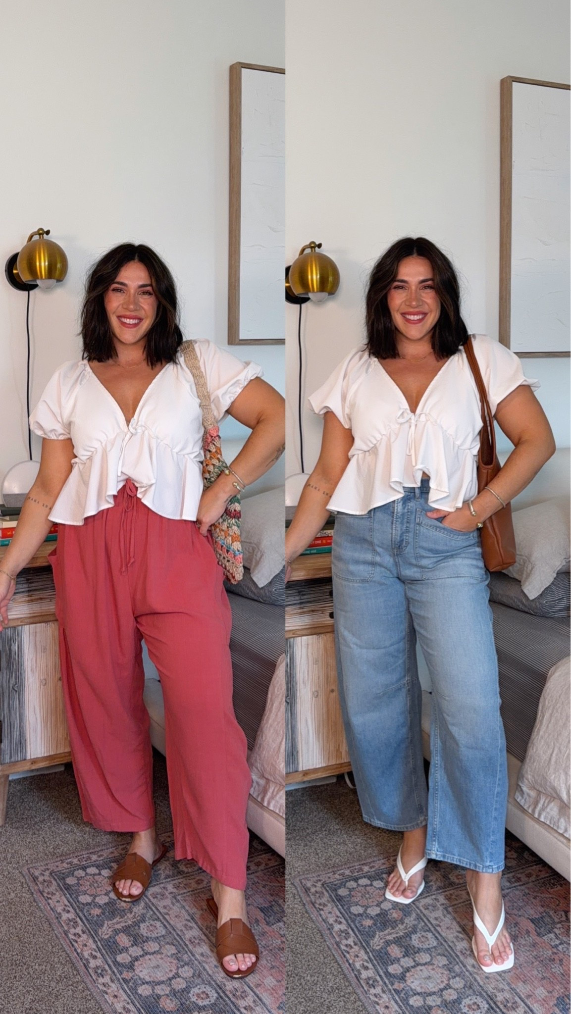 Size L in top, size M in pants, size L petite in jeans. Code NINAXSPANX

#LTKgrwm #LTKootd #LTKSaleAlert