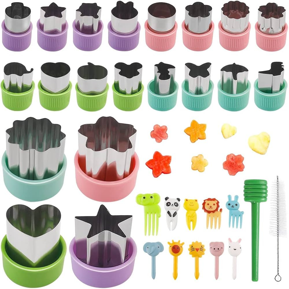 31 Pcs Vegetable Fruit Cutters Shapes Set, 20 Pcs Stainless Steel Mini Cookie Cutters, 10 Pcs Kid... | Amazon (CA)