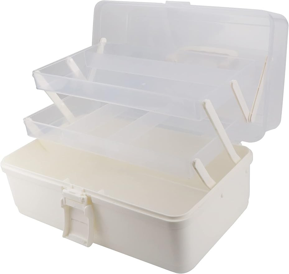 Avlcoaky Tackle Box Large 3 Layers Plastic Portable Storage Box Fishing White Tackle Box Organize... | Amazon (US)