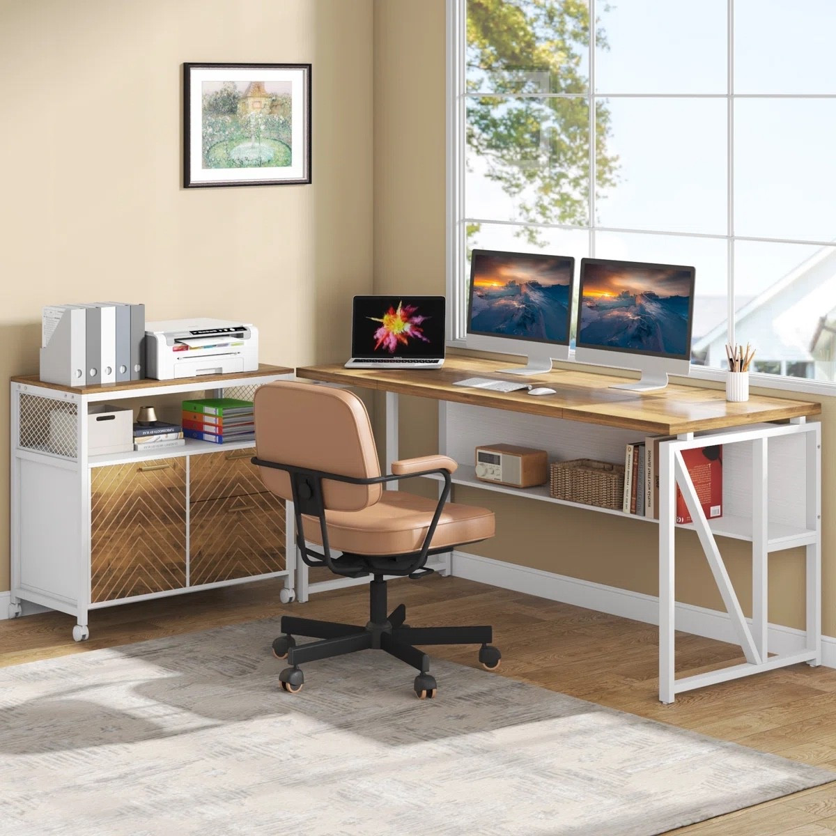 Work-from-home upgrade 🖥️✨
This L-shaped executive desk from Wayfair is part of their Early Black Friday Deals — now $330! It’s stylish, functional, and available in multiple color options to match any workspace aesthetic.

Latitude Run® Lympsham 2 Pieces Home Office Executive Desk and Lateral File Cabinet