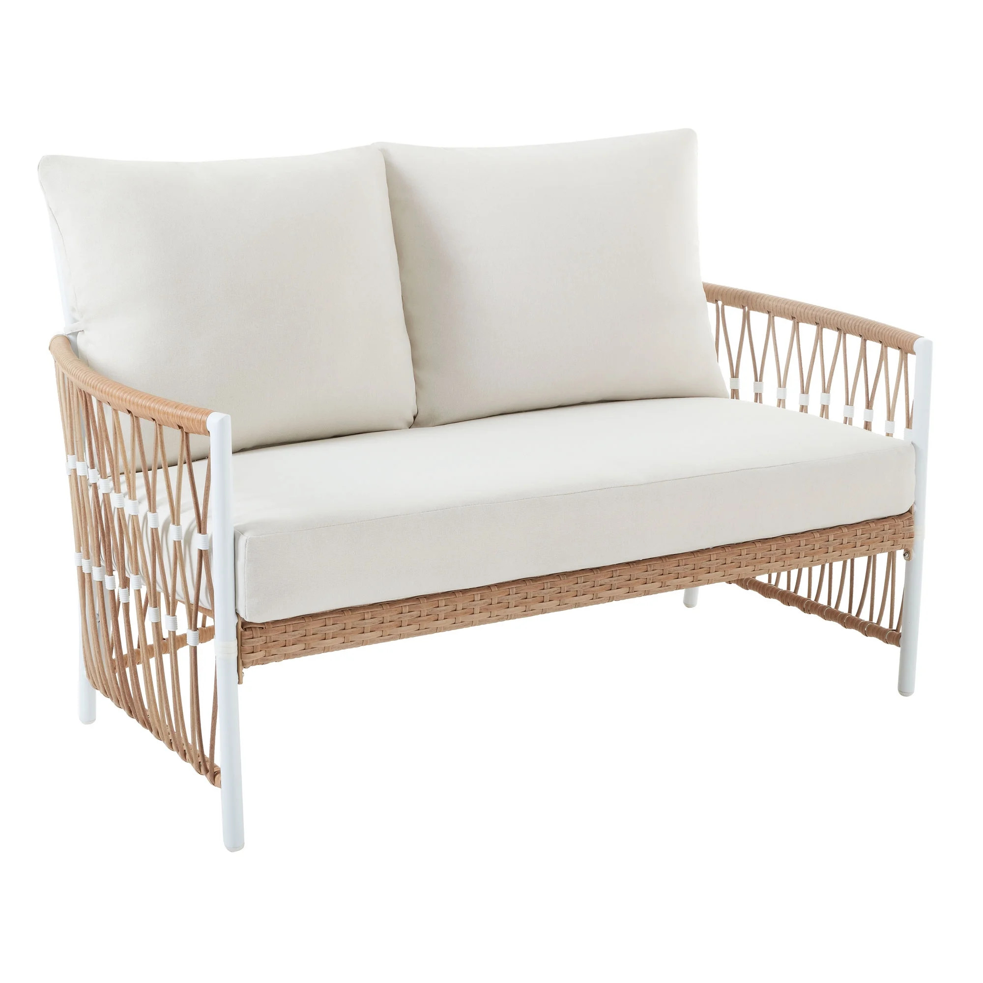 Better Homes & Gardens Lilah Outdoor Wicker Loveseat, White | Walmart (US)