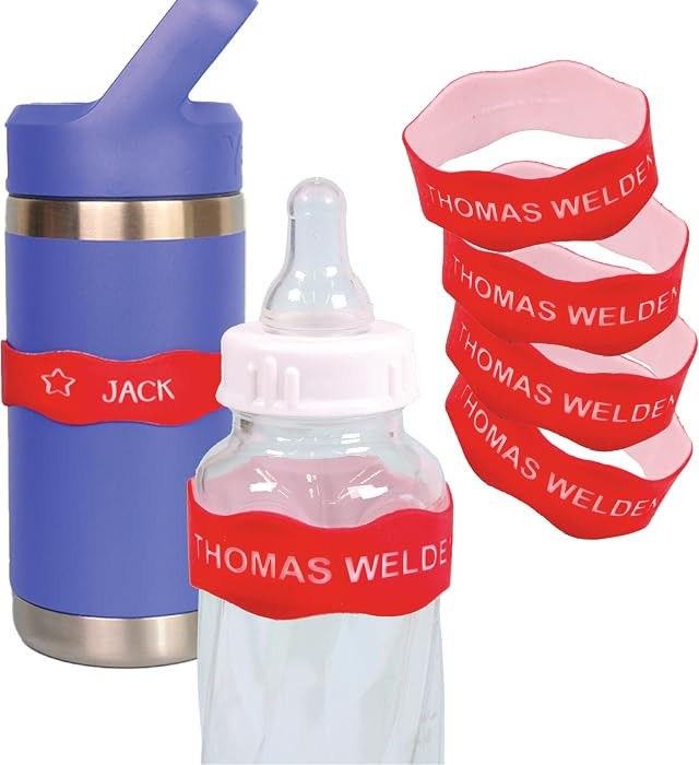 InchBug Orbit Labels Baby Bottle and Water Bottle Silicone Name Bands \u2013 Personalized Reusabl... | Amazon (US)